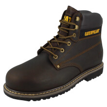 (Brown, UK 12) Mens Caterpillar Lace Up Leather Wide Safety Boots - Powerplant Sb Hro P72462
