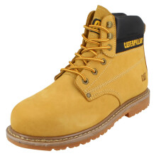(Yellow, UK 11) Mens Caterpillar Lace Up Leather Wide Safety Boots - Powerplant Sb Hro P72462