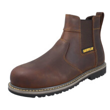 (Brown, UK 12) Mens Caterpillar Steel Toe Cap Wide Leather Boots - Power Plant Dealer P725038