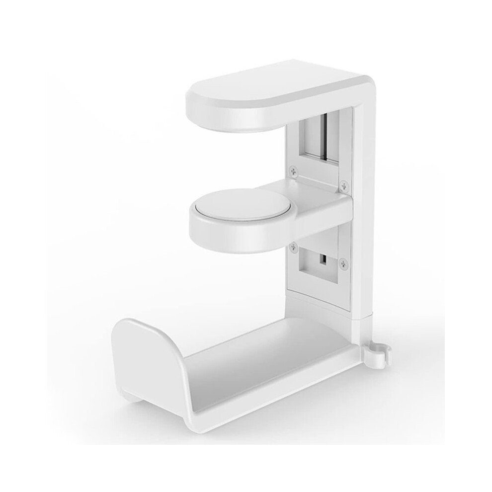 (White) 2-In-1 Headphone Headset Holder Under Desk Earphone Stand Hook 360Â¡Ã£ Hanger White 320997677789