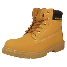 (Tan, UK 12) Mens Workforce Steel Toe Cap Lace Up Safety Boots WF301/302