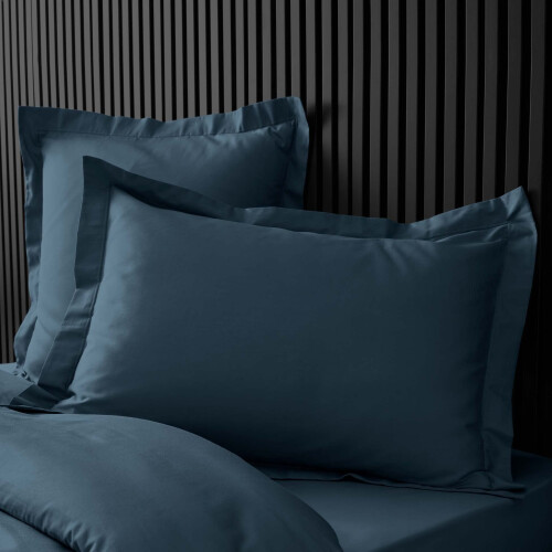 douceur d'int?rieur, Percale Midnight Blue Cotton Percale Pillowcase 50x70cm 2