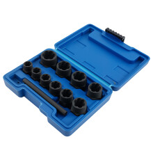 Extractores de Tuercas 11 Piezas 9-19mm for Tornillos Dañados Acero Cromo