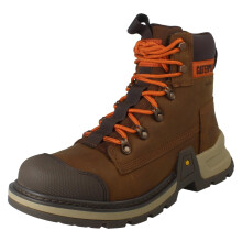 (Brown, UK 12) Mens CAT Leather Lace Up Waterproof Work Boots - Colorado Expedition WP
