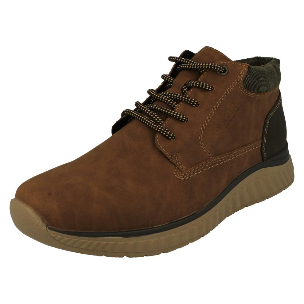 Rieker (, Uk 11) Mens Zip Up Lace Boots B0603 Brown