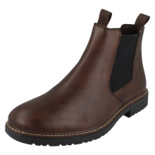 (Brown, UK 12) Mens Rieker Smart Zip Up Chelsea Boots 33180