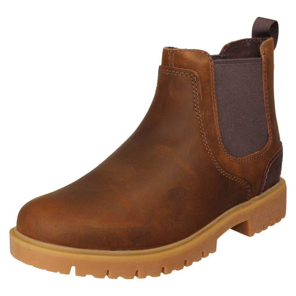 Clarks (, Uk 7.5) Mens Leather Smart Chelsea Boot - Rossdale Top Brown