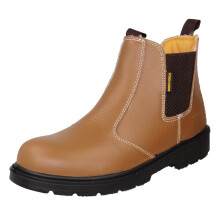 (Tan, UK 12) Mens Workforce Pull On Steel Toe Cap Safety Boots WF16/17-P