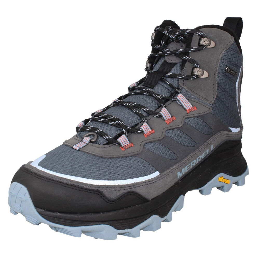 Merrell (Grey, Uk 12) Mens Grip Vibram Sole Waterproof Ankle Boots - Moab Speed Thermo Mid Wp
