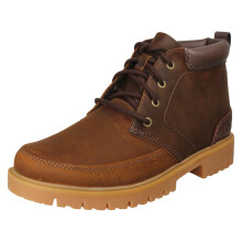 (Brown, UK 10.5) Mens Clarks Leather Lace Up Ankle Boots - Rossdale Mid