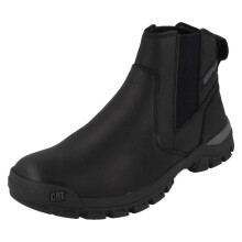 (Black, UK 10) Mens Caterpillar Pull On Dealer Boots - Threshold Chelsea Boots