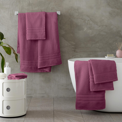 Catherine Lansfield Catherine Lansfield Zero Twist Cotton 30x30cm Face Cloth Pair Raspberry 1