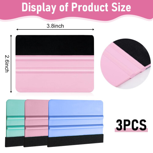 3-Pack Vinyl Squeegee Tool Set - Professional Squeegees for Vinyl Wraps and Decals Application 1