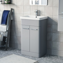 Nes Home Afern Matte Grey 500mm Freestanding Vanity Unit Cabinet & Wash Basin