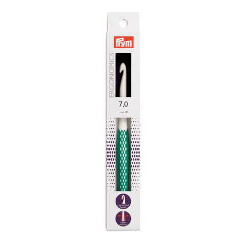 Prym Prym Ergonomic Hook for Wool, White / Green, 7mm 1