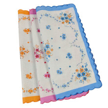 3 Stück klassische Taschentücher mit Blumenmuster für Damen,