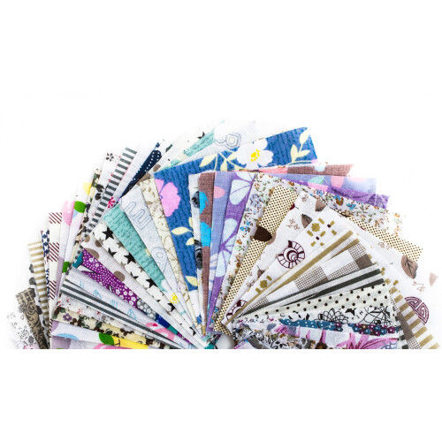RayLineDo? 50pcs 10 * 10cm Different Pattern Patchwork Fabric Craft Printed Cotton Material Mixed Squares Bundle Quilting Scrapbooking Sewing Artcraft 1