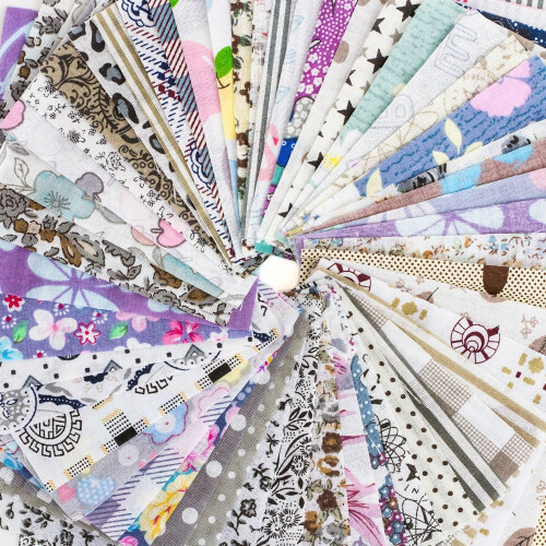 RayLineDo? 50pcs 10 * 10cm Different Pattern Patchwork Fabric Craft Printed Cotton Material Mixed Squares Bundle Quilting Scrapbooking Sewing Artcraft 2