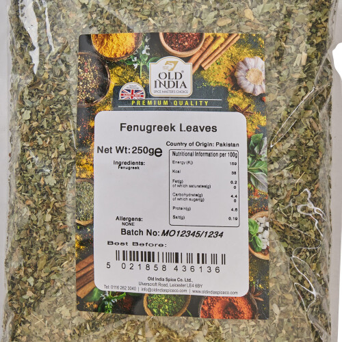 Old India Fenugreek Leaves 250g 1