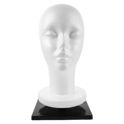 Support Tête De Perruque En Mousse Blanche Et Robuste