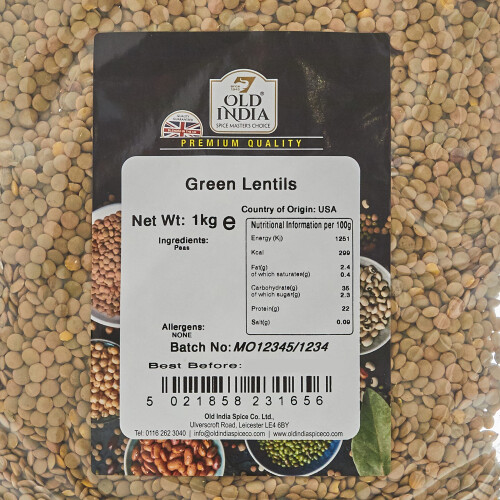 Old India Green Lentils 1kg 1