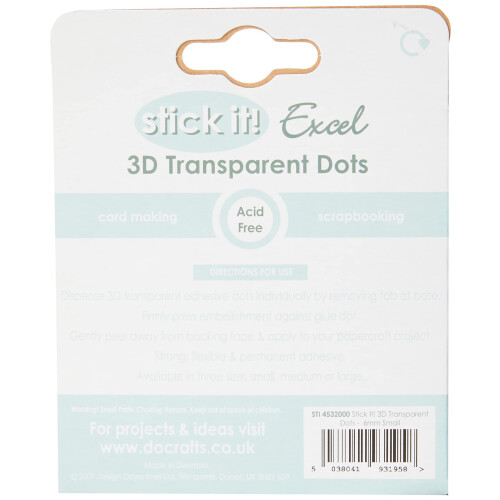 Stick it Small Excel 3D Transparent Dot 2