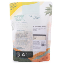 Wholefood Earth Black Eye Beans 500 g | GMO Free | Natural | High Fibre | High Protein