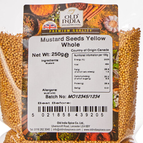 Old India Mustard Seeds Yellow Whole 250g 1