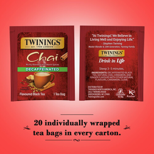 Twinings Twinings Tea Chai Tea, Decaf, 20 ct 1