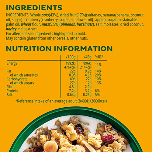 Kellogg's Crunchy Nut Fruit & Nut Granola Bag, 380g 1