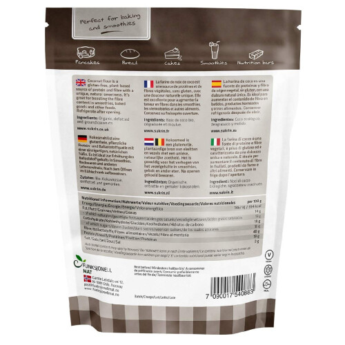Sukrin Organic Defatted Coconut Flour 400g 1