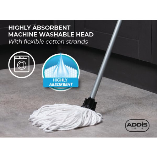 Addis ADDIS Cotton Mop Refill, Graphite/ Metallic,White 1