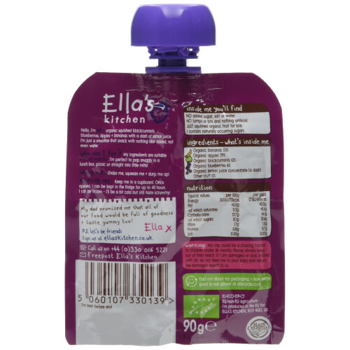 Ella's Kitchen The Purple One Fruit Smoothie, 5 x 90g 2