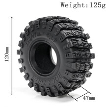 4PCS 1.9 Inch Rubber Tires 120x47mm for RC Crawler TRX4 SCX10 Universal