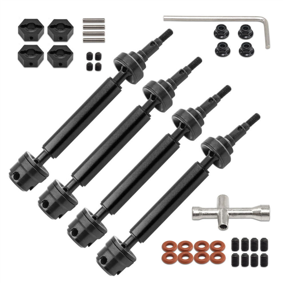 (Black) Rc Car Front/Rear Universal Rotating Shaft Cvd For Arrma 1/10 3S Senton Typhon Black 320997466826