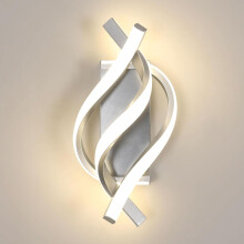Goeco Indoor Wall Light, 22 W, Modern Creative Spiral Design, 4500 K, Silver