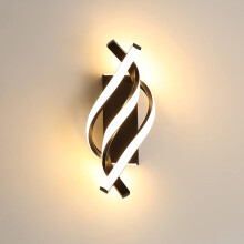 Goeco LED Wall Lamp 22W Curved Design Bedroom Wall Lights 3000K Black