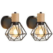 Goeco Pack of 2 Wall Light, Industrial Vintage Wall light, 360 Adjustable
