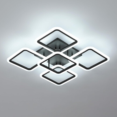 Goeco LED Ceiling Light, 61W 6500K Black Square Design Acrylic Ceiling Light