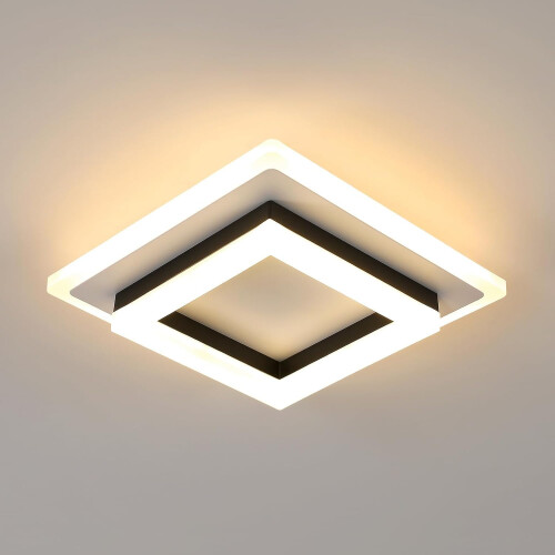 Goeco LED Ceiling Light, Modern Geometric Ceiling Light, 24W, White  Acrylic