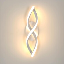 Goeco Modern LED Wall Light, 16 W, 3000K Curved Design for Bedroom White