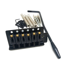 (Black) Roller Saddle Tremolo Bridge with Bar for FD Strat Squier Electric Guitar