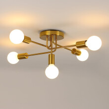 Goeco Ceiling Light Vintage, Retro Chandelier, Gold Modern, for Living Room
