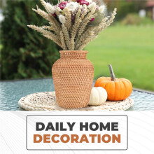 Rattan Woven Vase Art Vase Fashion Tabletop Decoration Plants Flower Pot Faddish Flower Pot for Home Decor