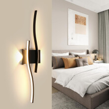 Goeco Indoor LED Wall Light, 20W Modern Black Wall Lamp, for Bedroom Hallway