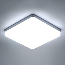 Goeco LED Ceiling Light Square 36W IP44 4050LM 6500K Cool White 23 cm