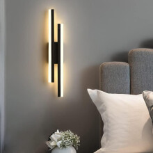 Goeco LED Wall Light 16 W Black for Living Room Corridor Stairs 3000 K 40 cm