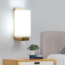 Goeco Modern E27 Wall Lamp Minimalist Design Glass Lampshade for Bedroom