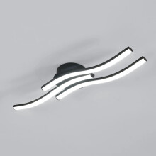 Goeco LED Ceiling Light, 18W Modern Chandelier with 3 Bars Wavy Design 6500K
