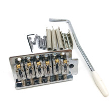 (Silver) Roller Saddle Tremolo Bridge with Bar for FD Strat Squier Electric Guitar